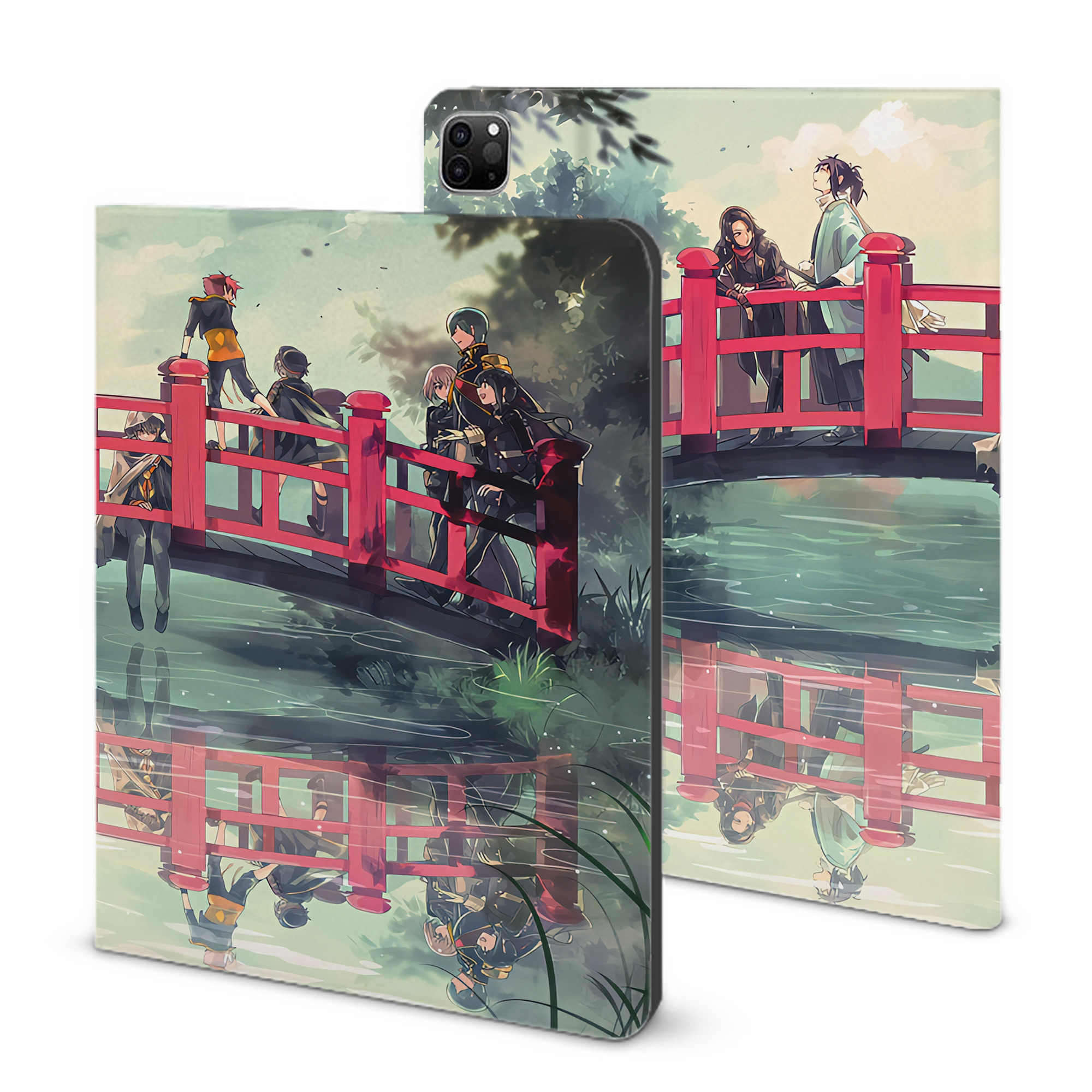 （画像用） 刀剣乱舞 Touken Ranbu IPad ケース ブック型 PUレザー TPU 耐衝撃 軽量 薄型 ペン収納なし 全面保護 IPad 各モデル対応